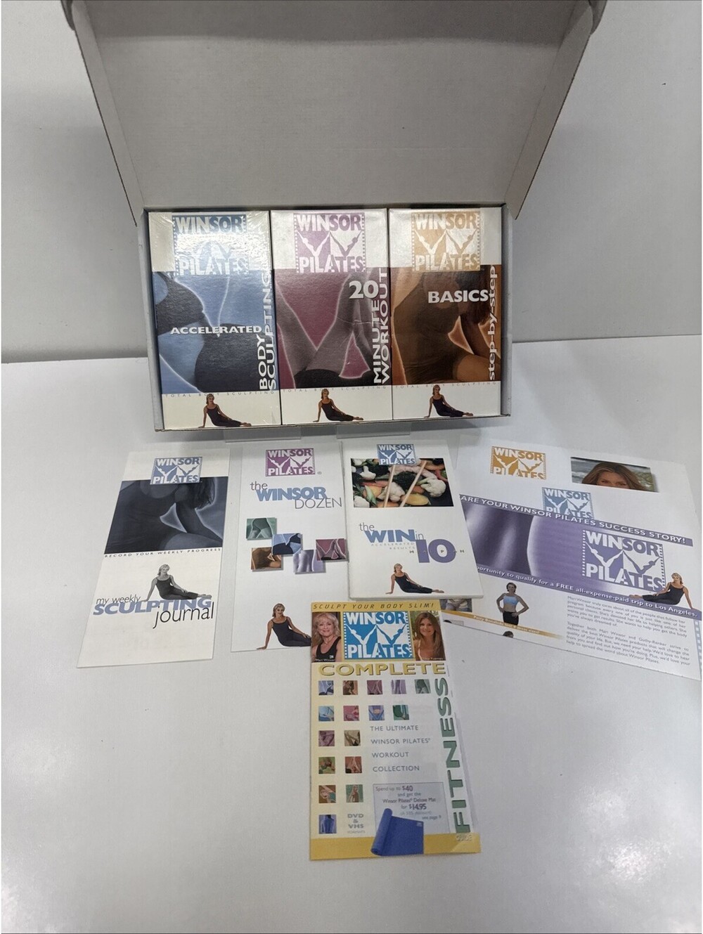 PILATES Total Body Sculpting 3 VHS Windsor Slim System Set Basic/20/Accelerated